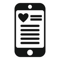 Smartphone showing online dating app interface with heart icon vector
