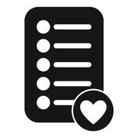 Wish list icon showing favorite things or products vector