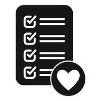 Checklist with heart icon for expressing love and affection vector