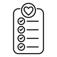 Checklist with heart icon for successful relationship or self love concept vector