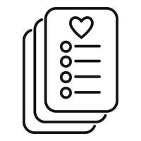 Wish list with heart icon representing love wishlist for valentines day vector