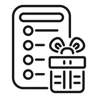 Wish list with gift box representing online shopping for presents vector