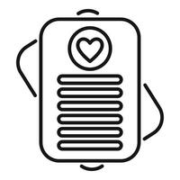 Smartphone showing online dating app interface with heart icon vector