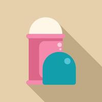 Pink deodorant stick casting long shadow on beige background vector