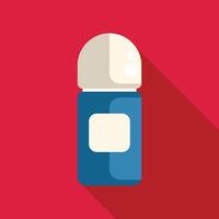 Blue deodorant bottle with white label on red background vector