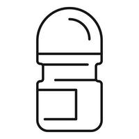 Roll on deodorant stick with round cap packaging outline icon vector