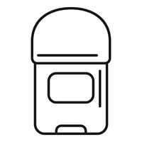 Stick deodorant container line icon representing hygiene and body care vector