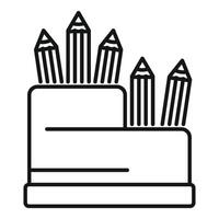 Office desk tidy with pencils standing in a row vector