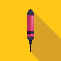 Felt tip pen casting long shadow on yellow background vector