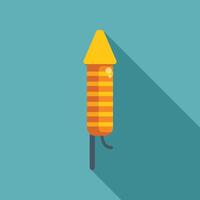 Firecracker rocket with fuse burning celebrating holiday event vector
