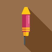 Firework rocket standing on brown background with shadow vector