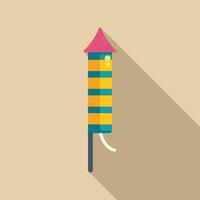 Firework rocket standing on ground waiting for fuse to be lit vector
