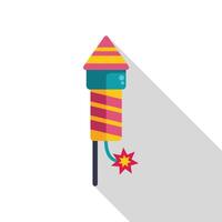 Firework rocket exploding with sparks flying, colorful celebration icon vector