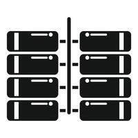 Server rack icon showing data center hosting vector