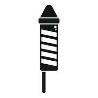 Firework rocket with stripes is ready for lighting vector