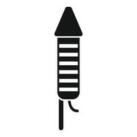Firework rocket with fuse burning for festive celebrations vector