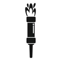 Burning torch making light for signalization at night vector