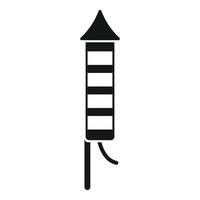 Firework rocket standing on support ready to launch vector