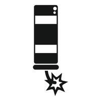 Burning petard with sparks icon simple style vector