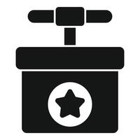 Detonator plunger pushing down starting explosion with star symbol vector