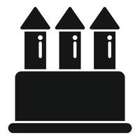 Medieval castle with three towers standing on wall icon vector