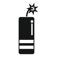 Dynamite exploding with spark icon simple style vector