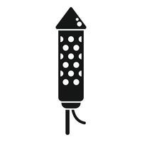 Firework rocket with fuse standing upright icon silhouette vector