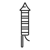 Firework rocket standing on the ground ready to launch vector