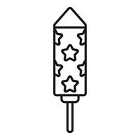 Firework rocket exploding with stars icon thin line vector