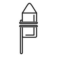 Firecracker rocket with burning wick line icon, celebration concept vector