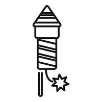 Firework rocket with burning fuse ready to launch for celebration vector