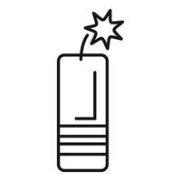 Dynamite exploding with burning wick icon vector