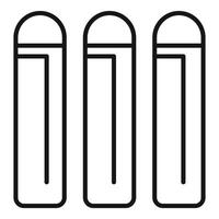 Set of three round top trash cans with pedal icon outline style vector