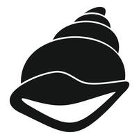 Black glyph seashell icon showing spiral shell vector