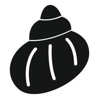Black glyph seashell icon representing summer vacation and beachcombing vector