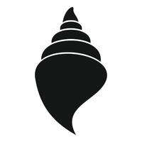 Black silhouette of spiral seashell showing whorls vector
