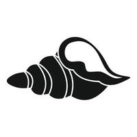 Black glyph style icon of a large conch shell vector