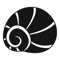 Black and white seashell showing spiral pattern vector