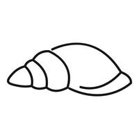 Simple line art icon of a snail shell crawling along vector