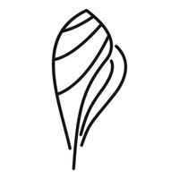Seashell line art icon depicting spiral shellfish vector