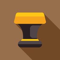 Gold anvil casting long shadow minimalist icon design vector