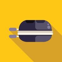 Small modern submarine floating underwater using engines vector