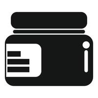 Plastic cosmetic jar with label is being opened vector