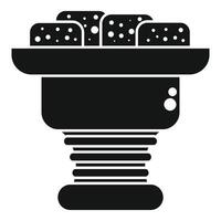 Modern bread toaster icon showing toasting process vector