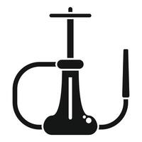 Hookah relaxing smoking device with long tube icon vector
