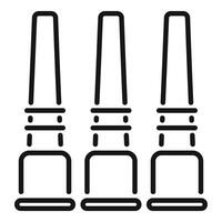 Three bar stools forming a row icon vector outline