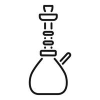 Hookah with big glass flask and long tube is standing on white background vector