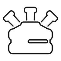 Car engine overheating showing low coolant level warning light vector