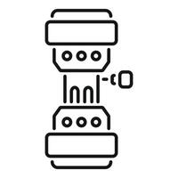 Machine processing raw material with conveyor belt vector