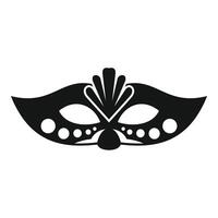 Simple black and white icon of a venetian carnival mask vector